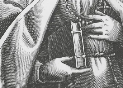 Religiós sostenint un llibre